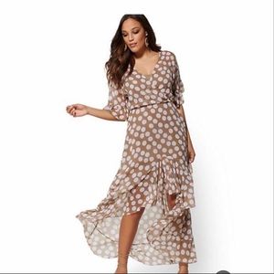 New York & Company High Low Polka Dot Dress